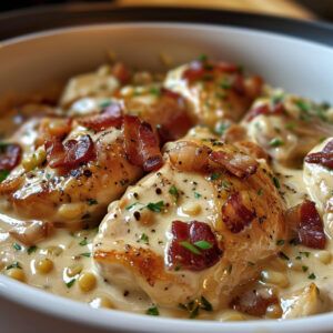 Chicken Bacon Crockpot Recipes, Crockpot Chicken Bacon, Crackpot Chicken, Creamy Bacon Chicken, Cheesy Chicken Recipes, Meat Entrees, Buttery Mashed Potatoes, Bacon Chicken, Bacon Stuffed Mushrooms