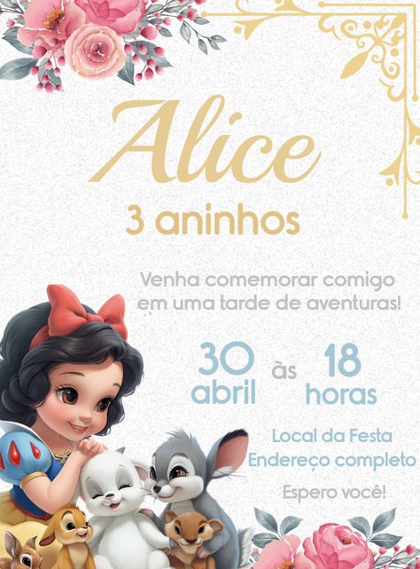 Edite grátis você mesmo usando nosso editor online | Design by Decore Arte | Convite Digital Convite Aniversário Branca de Neve

O convite Convite Aniversário Branca de Neve perfeito para o seu evento!

Personalize o convite do seu jeito com nosso editor online

Nosso convite digital Convite Aniversário Branca de Neve é totalmente personalizável. Você pode alterar o texto, a fonte, as cores e até mesmo adicionar fotos. É fácil de usar e você pode editar o convite perfeito em mi Snow White Invitations, Snow White Birthday Party, Snow White Birthday, Birthday Icon, Snow White Party, Disney Princess Snow White, 1st Birthday Party Invitations, Cake Decorating Piping, Baby Gender Reveal