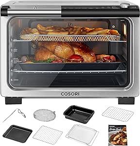 Bagel Pizza, Chicken Temperature, Ceramic Pro, Air Fryer Toaster Oven, Food Dehydrators, Countertop Oven, Color Ceramic, Basket Tray, Steel Product