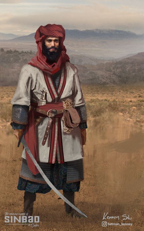 Sinbad The Sailor, Persian Warrior, العصور الوسطى, Arabian Art, Armadura Medieval, Islamic Paintings, The Sailor, Medieval Clothing, Fantasy Armor