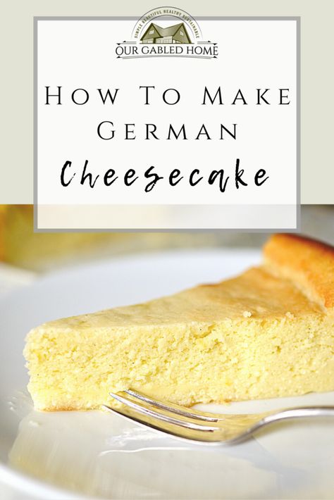 This classic German cheesecake is so easy to make. You will love its fresh and light taste. #cheesecake #GermanCheesecake #recipe #Käsekuchen Our Gabled Home, German Cheesecake, Easy German Recipes, American Cheesecake, Dessert From Scratch, Lemon Zester, Coconut Palm Sugar, Healthy Homemade Recipes, German Food