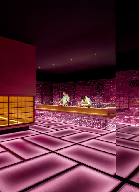 Futuristic Restaurant, Omakase Restaurant, Interaktives Design, Bar Restaurant Design, Architecture Restaurant, Nightclub Design, Design Café, Bar Interior, Decoration Originale