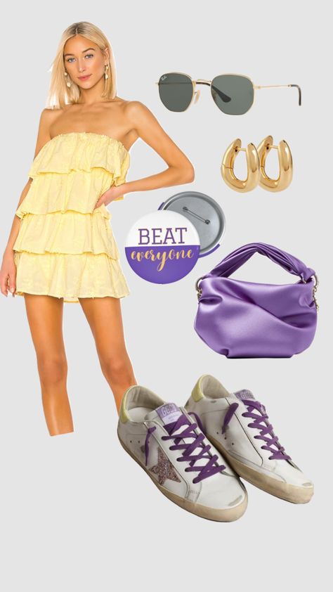 Gameday Outfit Lsu, Lsu Sorority, Lsu Gameday, Lsu Outfits, College Football Outfits, Sorority Rush Outfits, Lsu Game, College Gameday Outfits, Rush Outfits