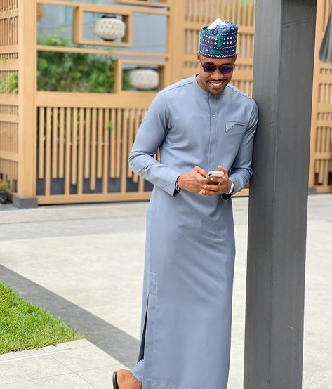 Navy Blue Native For Men, South South Nigeria Attire For Men, Mens Senator Styles, Jalabiya For Men, Men Native Styles Nigeria, Female Senator Wears, Muslim Men Clothing, Men Pants Pattern, Kaftan For Men