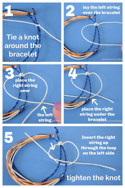 How To Do A Sliding Knot, How To End A Friendship Bracelet Sliding Knot, How To Make A Bracelet Adjustable Easy, How To Tie Adjustable Bracelet Knot, Self Tightening Bracelet Knot, Bracelets Adjustable Sliding Knot, Slip Knot For Bracelet, How To Tie A Friendship Bracelet Adjustable, How To Tie Wax Cord Bracelet