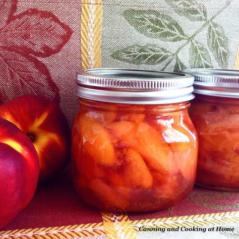 Nectarine Slices in Spiced Run Syrup - CANNING AND COOKING AT HOME Canning Nectarines, Nectarine Chutney, Alcohol Infused Fruit, Everything Bread, No Knead Dutch Oven Bread, Rum Syrup, Nectarine Recipes, Everything Bagels, Spiced Peaches