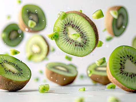 Photography of KIWI falling from the sky, hyperpop colour scheme. glossy, white background Kiwi fruit levitating on a stock photo Splash Png, Falling Skies, Vector Poster, Falling From The Sky, Kiwi Fruit, Colour Scheme, Glossy White, Kiwi, The Sky