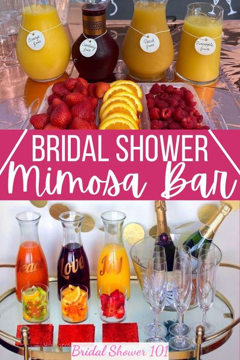 Mimosas Bar Bridal Shower Brunch Party, Faux Mimosa Bar, Mimosa Bar Set Up Ideas, Bridal Brunch Mimosa Bar, Bridal Mimosa Bar Ideas, How To Set Up A Mimosa Bar, Mimosa Bar Ideas Bridal Party, Bridal Mimosa Bar, Mimosa Bar Bridal Shower Ideas