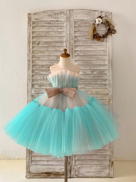 Princess Birthday Party Dress, Ivory Tulle Skirt, Cotton Frocks For Kids, Full Gown, Tulle Ruffles, Rent Dresses, Cotton Frocks, Kids Blouse, Kids Party Dresses