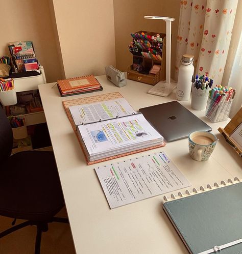 Online School Setup, Desk Study Aesthetic, Study Routine, College Motivation, Study Project, Romanticizing School, School Organization Notes, Study Board, Study Organization