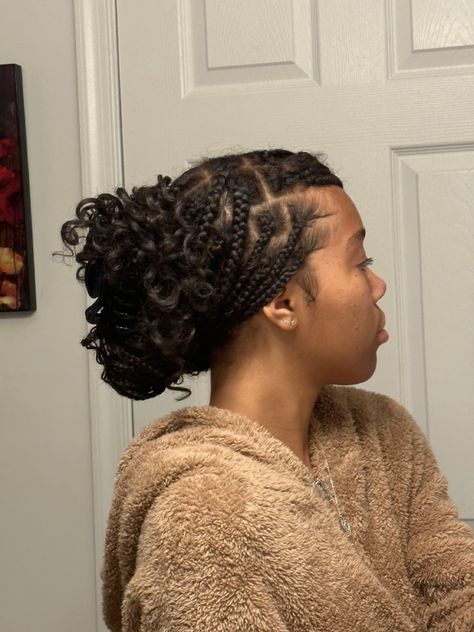 Short Braided Hairstyles, Curly Braided Hairstyles, Claw Clip Hairstyle, Style Braids, Clip Hairstyle, Girly Hairstyles, Short Box Braids Hairstyles, Pretty Braids, Hairstyles Black Women