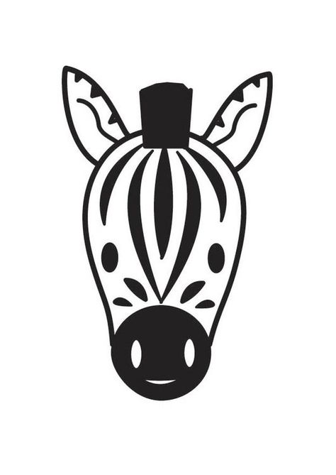 Coloring page Zebra Head Zebra Coloring Pages, Bubble Wrap Art, Zebra Clipart, Zebra Face, Face Doodles, Zebra Head, Face Template, Vbs 2024, Animal Stencil