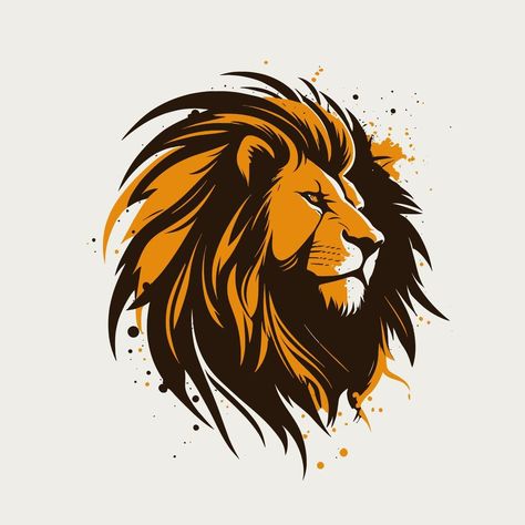 Lion Head Lion Logo Symbol - Gaming Logo Elegant Element for Brand - Abstract Symbols Lion Stencil, Abstract Symbols, Beast Logo, Lion Icon, Lion Head Logo, Lion Vector, Lion Drawing, Geometric Shapes Art, Gaming Logo