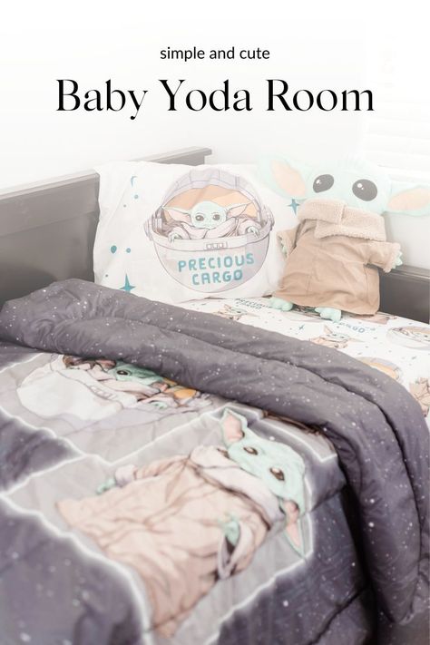 Baby Yoda themed bedroom | Star Wars bedroom | mandalorian themed bedroom | Kids theme bedroom | perfect bedroom for the star wars fan in your life Mandalorian Bedroom Ideas, Star Wars World, Star Wars Bedroom, Child Bedroom, Theme Bedroom, Themed Bedroom, Diy Craft Tutorials, Perfect Bedroom, Bedroom Kids