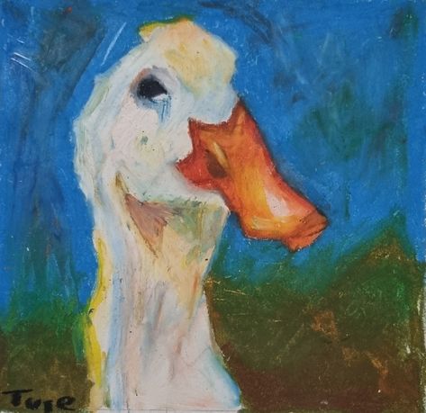 Duck paint made with oil pastels. Duck Oil Pastel, Drawing Of A Duck, A Duck, Oil Pastels, Pastel Drawing, Oil Pastel, Pastel, Paint, Drawings