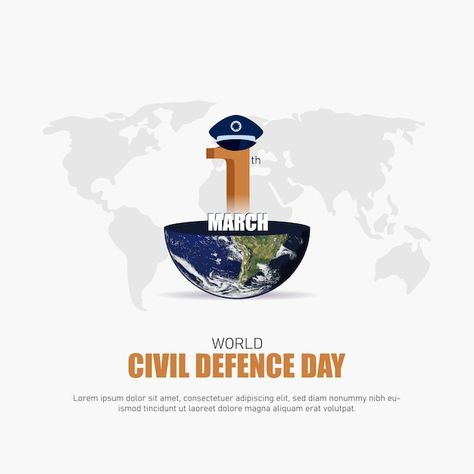 World Civil Defense Day observed on March 1st Civil Defense, About World, March 1st, Premium Vector, Defense, Graphic Resources