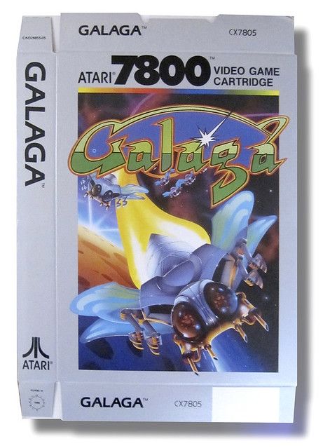 Atari Art: Galaga packaging front | Front to printed package… | Flickr Arcade Retro, Turbografx 16, Atari Games, Box Video, Arcade Video Games, Vintage Video Games, Game Cartridge, Retro Video, Classic Video Games