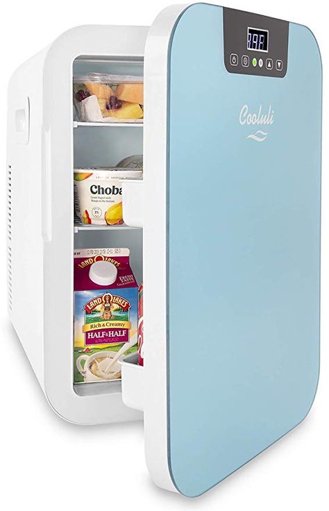 Amazon.com: Cooluli Concord 20-liter Compact Cooler/Warmer Mini Fridge/Wine Cooler with Digital Thermostat + Dual-Core Cooling for Cars, Road Trips, Homes, Offices & Dorms: Appliances Mini Fridge In Bedroom, Desk College, Fridge For Bedroom, College Desk, Cool Mini Fridge, Room Cooler, Kitchen Appliances Refrigerators, Cooler Designs, Small Refrigerator