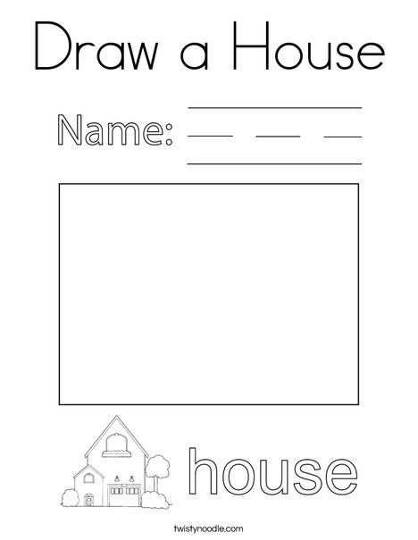 Draw a House Coloring Page - Twisty Noodle Letter Recognition Activities, Twisty Noodle, House Colouring Pages, Writing Topics, Preschool Writing, Holiday Lettering, 1st Grade Worksheets, Classroom Theme, Sunday School Lessons