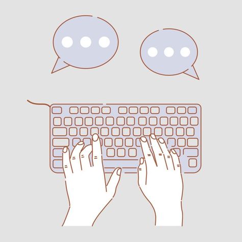 Hands typing on keyboard  cartoon illust... | Premium Vector #Freepik #vector #business #people #technology #icon Hands Typing On Keyboard Drawing, Typing Illustration, Hands On Keyboard, Keyboard Drawing, Typing On Computer, Illustration Computer, Keyboard Art, Computer Illustration, Computer Drawing