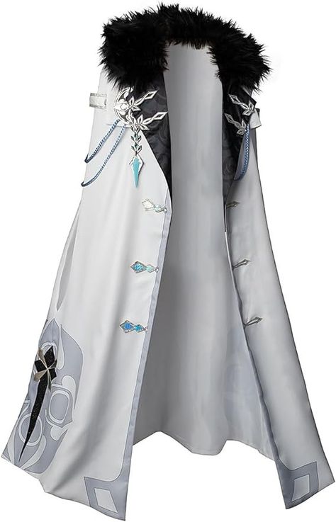 Amazon.com: Cosfun Fatui Cloak Genshin Impact Fatui Harbinger Cloak The Doctor Dottore Cosplay Cape Jacquard Satin Ver. : Clothing, Shoes & Jewelry Winter Cloak Aesthetic, Fantasy Coat Design, The Doctor Genshin, Genshin Impact Inspired Outfits, Genshin Shoes, Doctor Clothes, Winter Cosplay, Cosplay Cape, Royal Cape