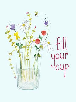 via consider this hippie | Fill Your Cup, Cup Tattoo, Motivational Art Prints, Motivational Art, Sweet Memories, Vintage Roses, Brighten Your Day, 그림 그리기, Decoupage