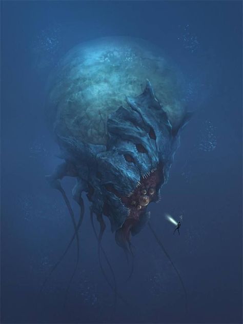 Under Da Sea - Sea Monsters Dump - Imgur Art Sinistre, Sea Monster Art, Lovecraftian Horror, Cosmic Horror, 다크 판타지, Monster Concept Art, Alien Creatures, Alien Worlds, Fantasy Monster