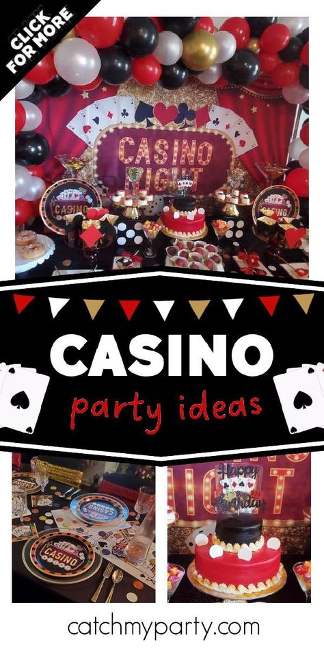 Casino Party Ideas, Casino Birthday Party, Casino Birthday, Casino Theme Party Decorations, 3 Birthday, Birthday Party Activities, Birthday Party For Teens, Teen Birthday, Casino Night