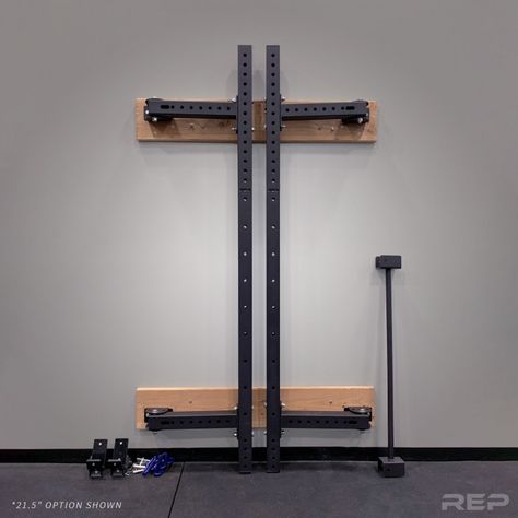 Diy Squat Rack Wood, Squat Rack Diy, Folding Squat Rack, Singapore Condo, Gym Rack, Diy Gym Equipment, Home Gym Garage, Squat Stands, Weight Rack