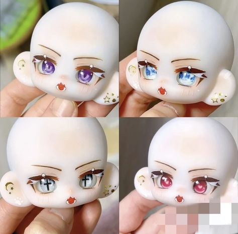 Chibi Bjd, Clay Dolls Tutorial, Chibi Smile, Hatsune Miku Doll, Manga Eyes, Adventure Time Cartoon, Kawaii Doll, Doll Makeup, Polymer Clay Dolls