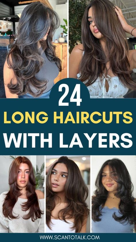 Looking for stunning long haircuts with layers that add volume and style effortlessly? This collection of 24 gorgeous layered haircuts for long hair offers the perfect blend of movement and texture. Whether you want a fresh look or to enhance your natural length, these layered styles will keep your hair looking voluminous and chic all day. Discover the best ways to style and maintain your layered long hair for a beautiful, modern finish! 360 Long Layered Hair, Volume Layers Haircut, Fresh Long Haircut, Different Type Of Layers For Hair, Long Hair With Multiple Layers, Haircuts For Long Hair No Bangs, Long Hair Mom Haircut, Long Hair Styles Wavy Hair, Super Long Layered Haircuts