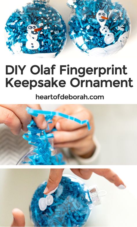 Diy Frozen Ornaments, Diy Frozen Christmas Ornaments, Frozen Crafts For Kids, Fingerprint Ornament, Kids Make Christmas Ornaments, Frozen Diy, Frozen Crafts, Frozen Christmas, Crafts For Teens To Make