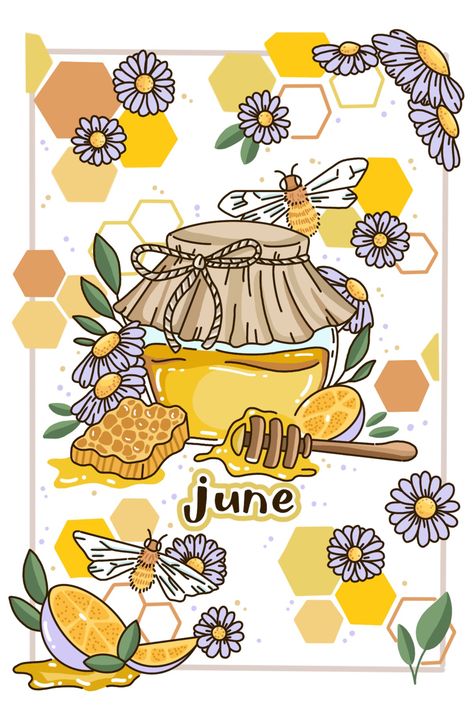 June Month Aesthetic, June Aesthetic Month, June Bullet Journal Cover Aesthetic, Bujo Monthly Cover, Bullet Journal August Theme, June Cover Page Bullet Journal, June Bullet Journal Cover, June Illustration, August Art