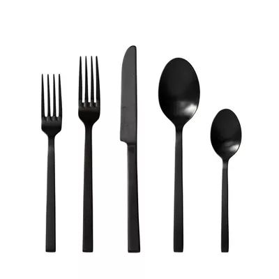 Black Flatware, Spoon Knife, Dinner Decoration, Forks And Spoons, Stainless Steel Flatware, Tools For Sale, Place Setting, Flatware Set, Black Stainless Steel