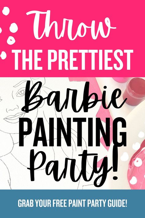 Have you seen the Barbie movie yet? In our world of sparkles and glitter, the Barbie buzz is really something else! It's the perfect time to throw a Barbie-themed painting party with the ladies in your life! This blog post covers some simple tips for creating the prettiest party for kids and adults! Barbie Art Party, Barbie Paint Party, Barbie Movie Crafts, Barbie Painting Ideas, Barbie Painting, Mess Free Painting, Kids Painting Party, Birthday Barbie, Movie Crafts