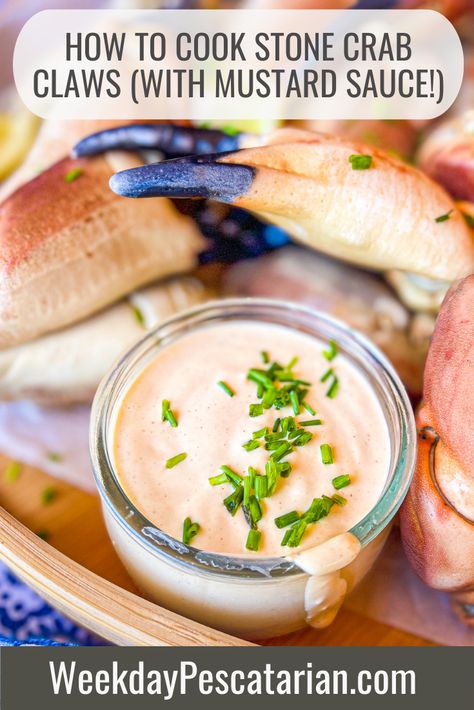 Jonah Crab Claws Recipe, Crab Dipping Sauce, Crab Claw Recipes, Creamy Parmesan Rice, Stone Crab Claws, Garlic Mustard, Grilled Asparagus Recipes, Creamy Mustard Sauce, Mustard Dipping Sauce