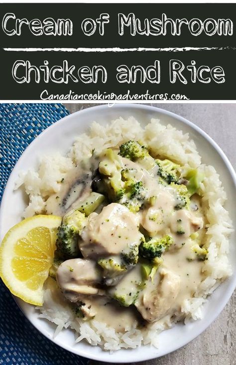 Cream Of Mushroom Rice, Gai Yang, Cream Of Mushroom Chicken, Chicken And Rice Recipe, Chicken Mushroom Recipes, Pan Chicken Fajitas, Healthy Weeknight Meals, Cream Of Mushroom, Fajita Recipe