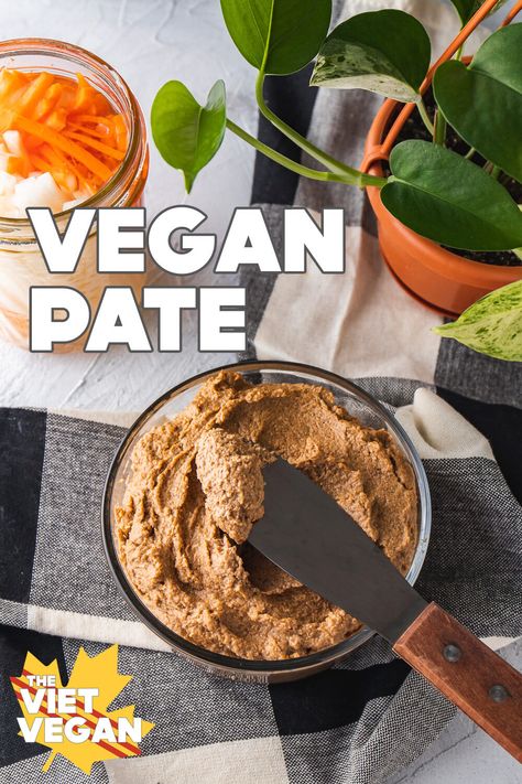 Vegan pâté is a Vietnamese staple! Typically used in banh mi, I grew up eating this smeared all over bread as a snack. Vegan Pate, Pate Recipes, Vegan Dip, Vegan Asian, Vegan Eats, Banh Mi, Vegan Appetizers, Vegan Condiments, Vegan Butter