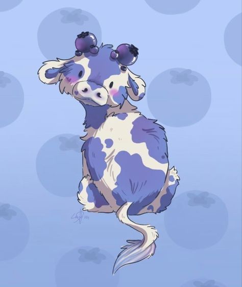 Blueberry Cow Wallpaper, Blueberry Cow Drawing, Blueberry Cow, 4k Desktop Wallpapers, Cow Wallpaper, Pro Create, Cow Drawing, Candle Pedestal, Drawing Sketches