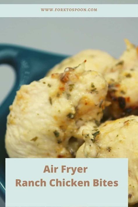 Air Fryer Ranch Chicken Bites - Fork To Spoon Ranch Chicken Bites, Air Fryer Ranch Chicken, Chicken Bites Recipe, Chicken Crisps, Chicken Bites Recipes, Buffalo Chicken Bites, Air Fryer Recipes Breakfast, Ranch Chicken Recipes, Air Fryer Recipes Chicken