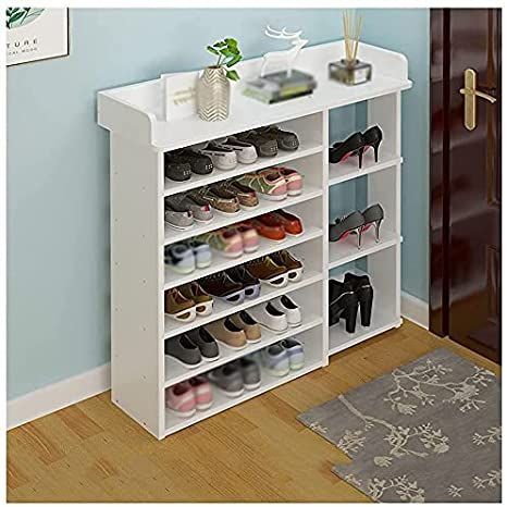 Wooden Shoe Rack Designs, Rack Living Room, Rak Kasut, Vertical Shoe Rack, Closet Clutter, Bamboo Shoe Rack, Stackable Shoe Rack, Closet Shoe Storage, Bedroom Corridor