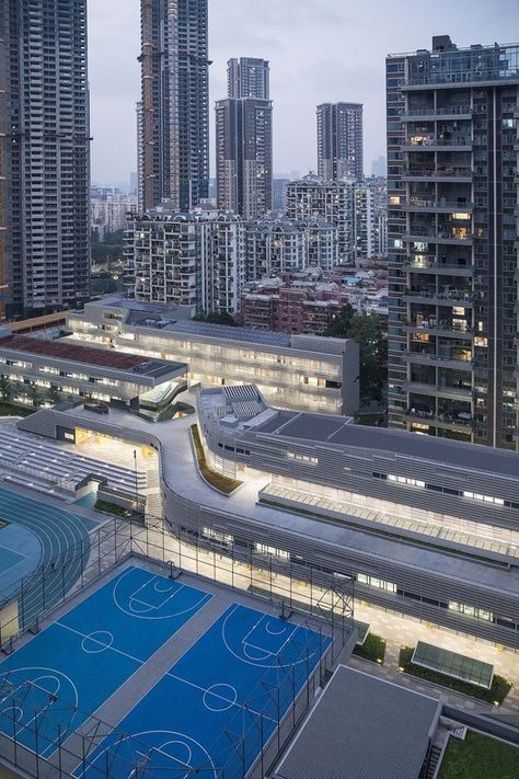 Gallery of Shenzhen Nanshan Foreign Language School / Studio Link-Arc - 21 Teaching Volume, Futuristic School, Campus Aesthetic, Streetscape Design, Vertical City, School Building Design, Urban Village, School Interior, School Campus