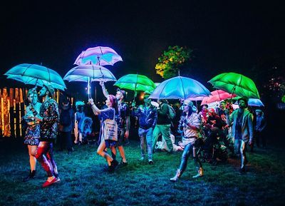 Booking agent for The Umbrella Project - LED Umbrellas | Contraband Events Umbrella Project, Burning Men, Neon Jungle, El Wire, Umbrella Art, Magic World, Event Entertainment, Art Installation, Neon Art