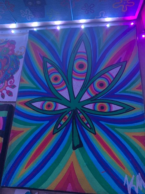 2022 Funky Painting Ideas, Trippy Painting Ideas Creative Easy, Wardrobe Painting, Neon Art Painting, Psychadelic Art, Trippy Painting, Hippie Painting, Cute Canvas Paintings, Indie Art