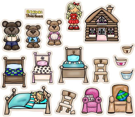 Goldilocks And Three Bears, Felt Figures, Flannel Board Stories, Flannel Boards, Felt Board Stories, Bear Felt, Goldilocks And The Three Bears, The Three Bears, Felt Stories