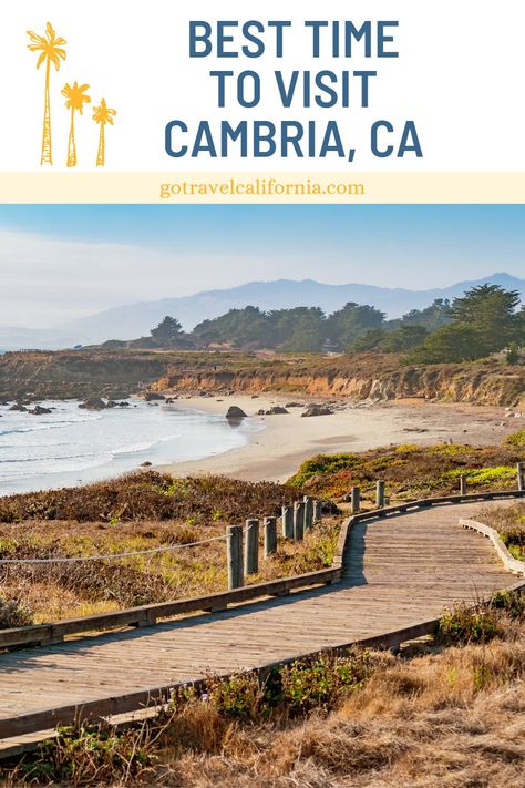 Boardwalk along the beach in Cambria Cambria California, California City, City Guides, Planning A Trip, Golden State, Plan Your Trip, City Guide, The Golden, San Francisco