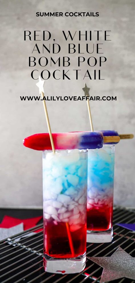 Bomb Pop Drink, Cocktail Recipes Tequila, Cocktail Recipes For A Crowd, Tequila Cocktail Recipes, Yummy Summer Cocktails, Pop Drink, Hard Lemonade, Cocktail Summer, Raspberry Vodka