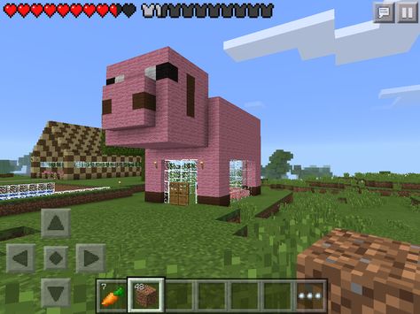 Minecraft Homeschool, Minecraft Pig, Mc Builds, Pig Farm, Minecraft Funny, Minecraft Inspo, Pig Farming, Minecraft House, Ideas Minecraft