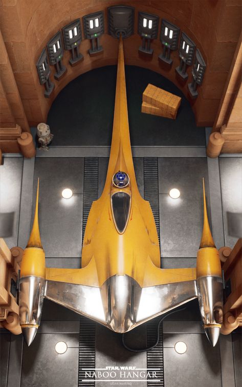 ArtStation - Theed Palace Hangar Bay, Sean Marino Star Wars Spaceships, Star Wars Models, Star Wars Concept Art, Star Wars Tattoo, Space Ships, Star Destroyer, Star Wars Ships, Star Wars Figures, Star Wars Artwork