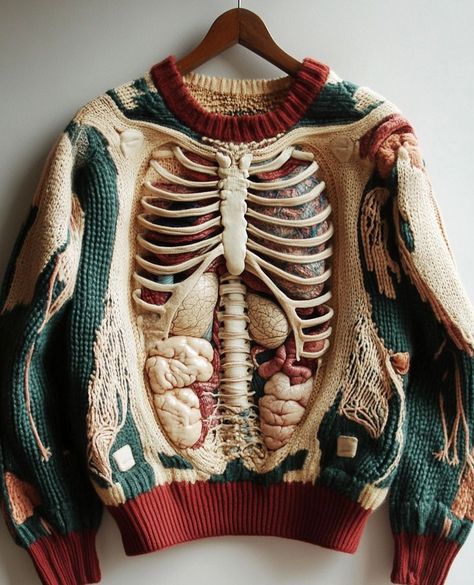 These anatomy sweaters look absolutely stunning!⁠ ⁠ Design by @designideahub⁠ ⁠ ▶️ ⁠ ⁠ #productdesign #productdesigner #designinspiration #designinspirations #innovativedesign #innovativeproducts #moderndesign #industrialdesigner #designlove #designideas #archiproducts #creativedesign #homedecoration #design #designdeinteriores #housebeautiful #architecturedesign #minimalism #designlife #innovation #innovations #gadget #gadgetsnews Skeleton Hands Sweater, Skeleton Crochet Sweater, Halloween Long Sleeve Streetwear Sweater, Skeleton Knit Sweater, Kapital Skeleton Sweater, Silly Clothes, People Clothes, Men Stylish Dress, Cool Sweaters